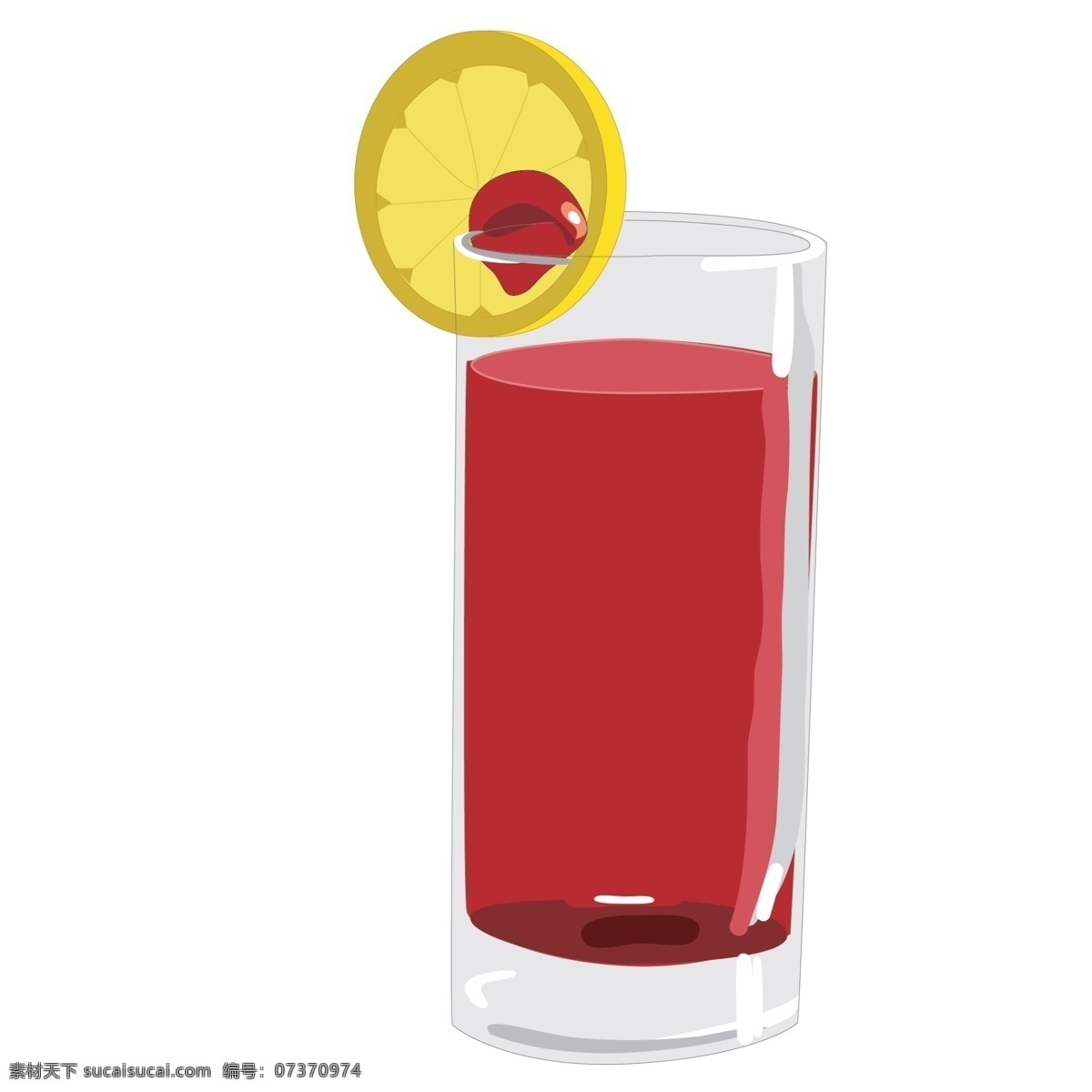 一杯 红色 果味 饮料 红橙果汁 柠檬片 卡通饮料 卡通红色饮料 圆杯子 红杯 新鲜 免 抠