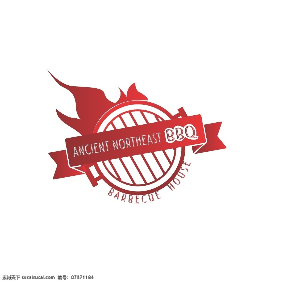 bbq烧烤 logo bbq 渐变 时尚 简洁