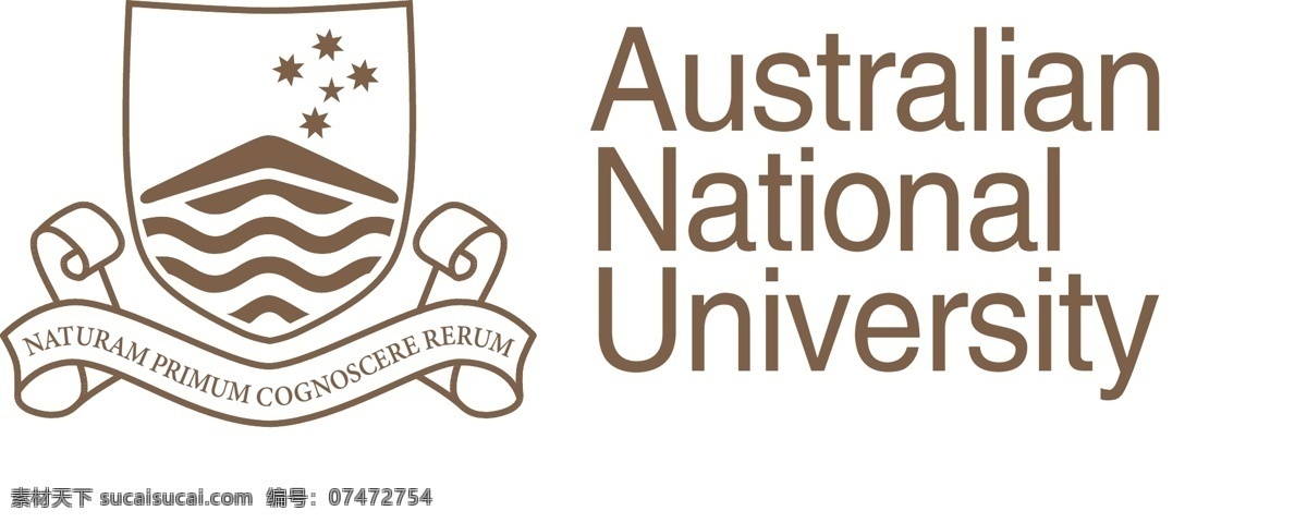 logo 中澳国立大学 国外大学 白色