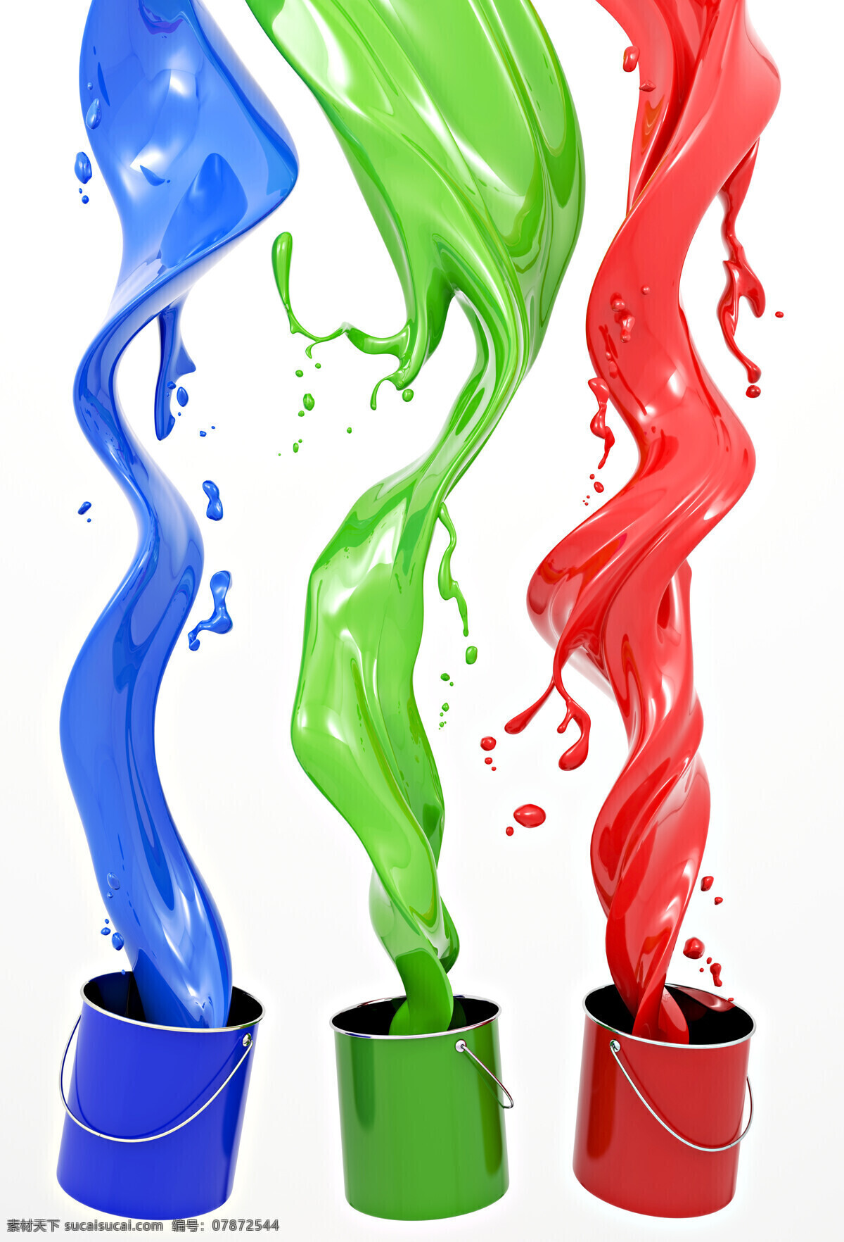 流向 桶 内 油漆 彩色 色彩 四种颜色 色彩样品 色谱 红色油漆 蓝色油漆 绿色油漆 动感 油漆桶 其他类别 生活百科 白色