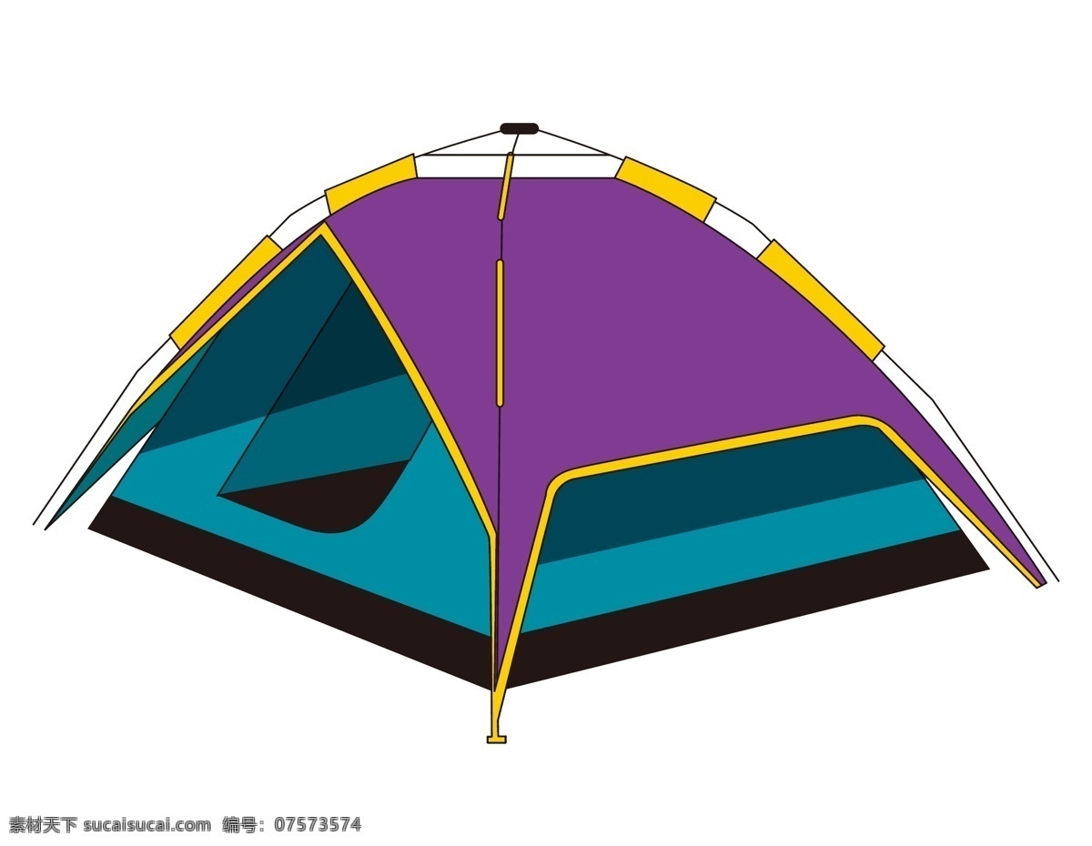 卡通 野营 帐篷 元素 色彩 探险 矢量元素 手绘 支架 紫色帐篷 ai元素