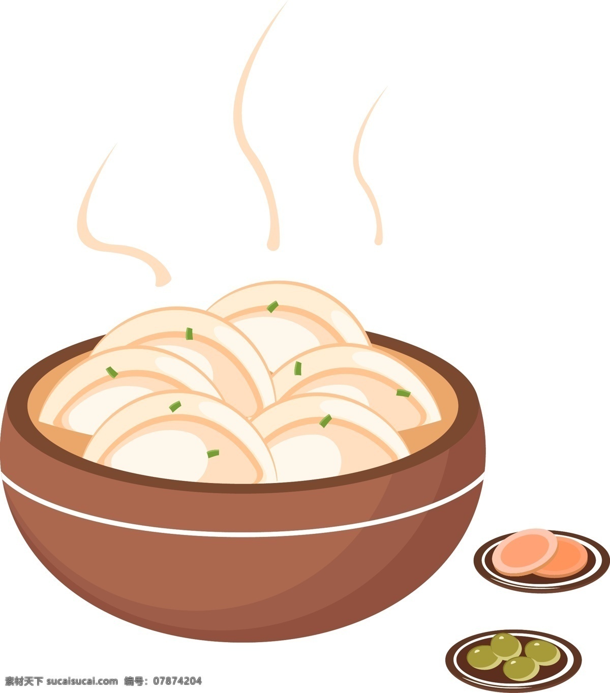 冬至 饺子 卡通 矢量 元素 美味 碗