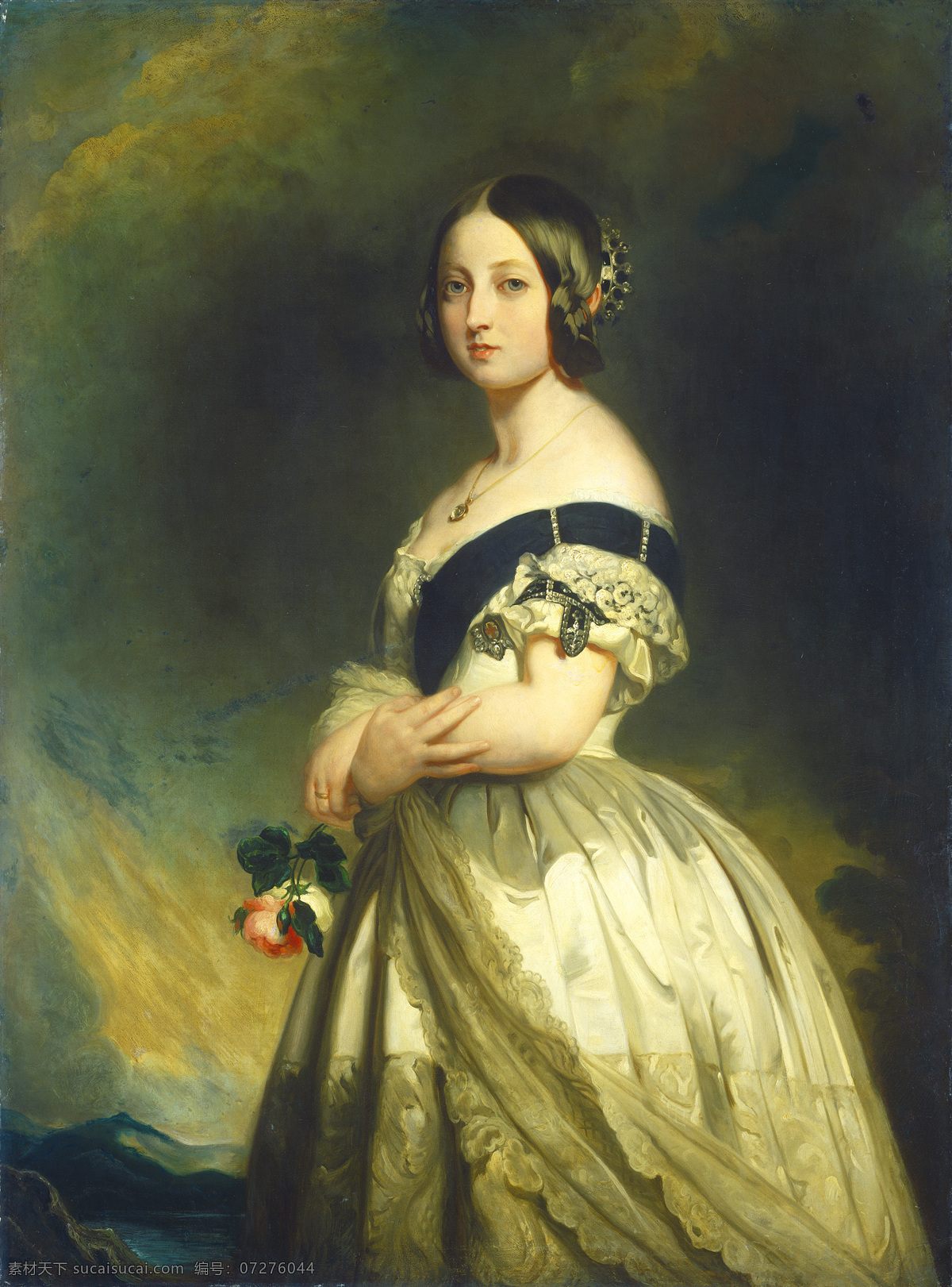 英国 女王 维多利亚 温特哈特作品 德国画家 少女时期 汉诺威王朝 19世纪油画 油画 文化艺术 绘画书法