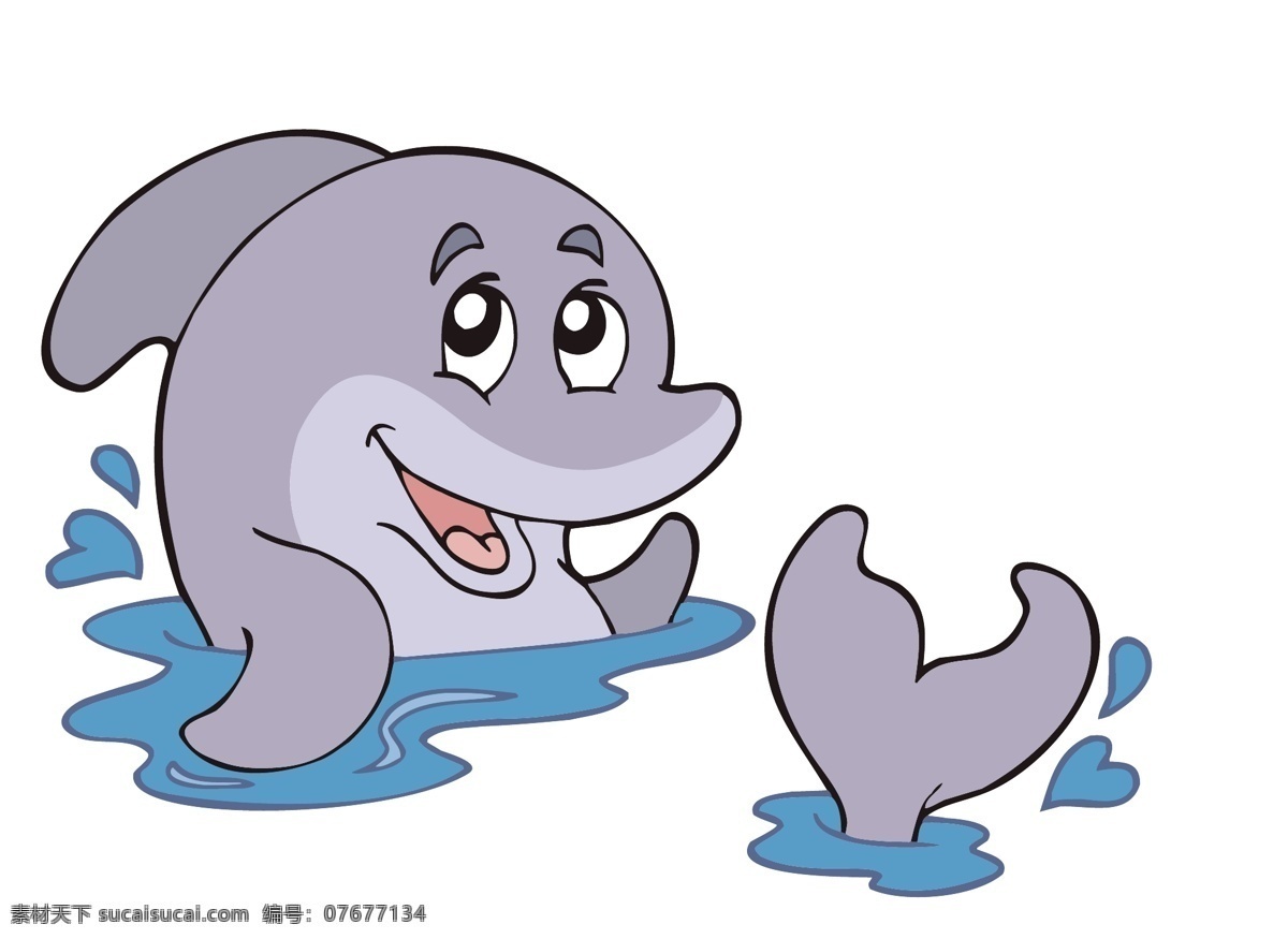 矢量 卡通 海豚 海洋 动物 鱼类 海洋世界 海底