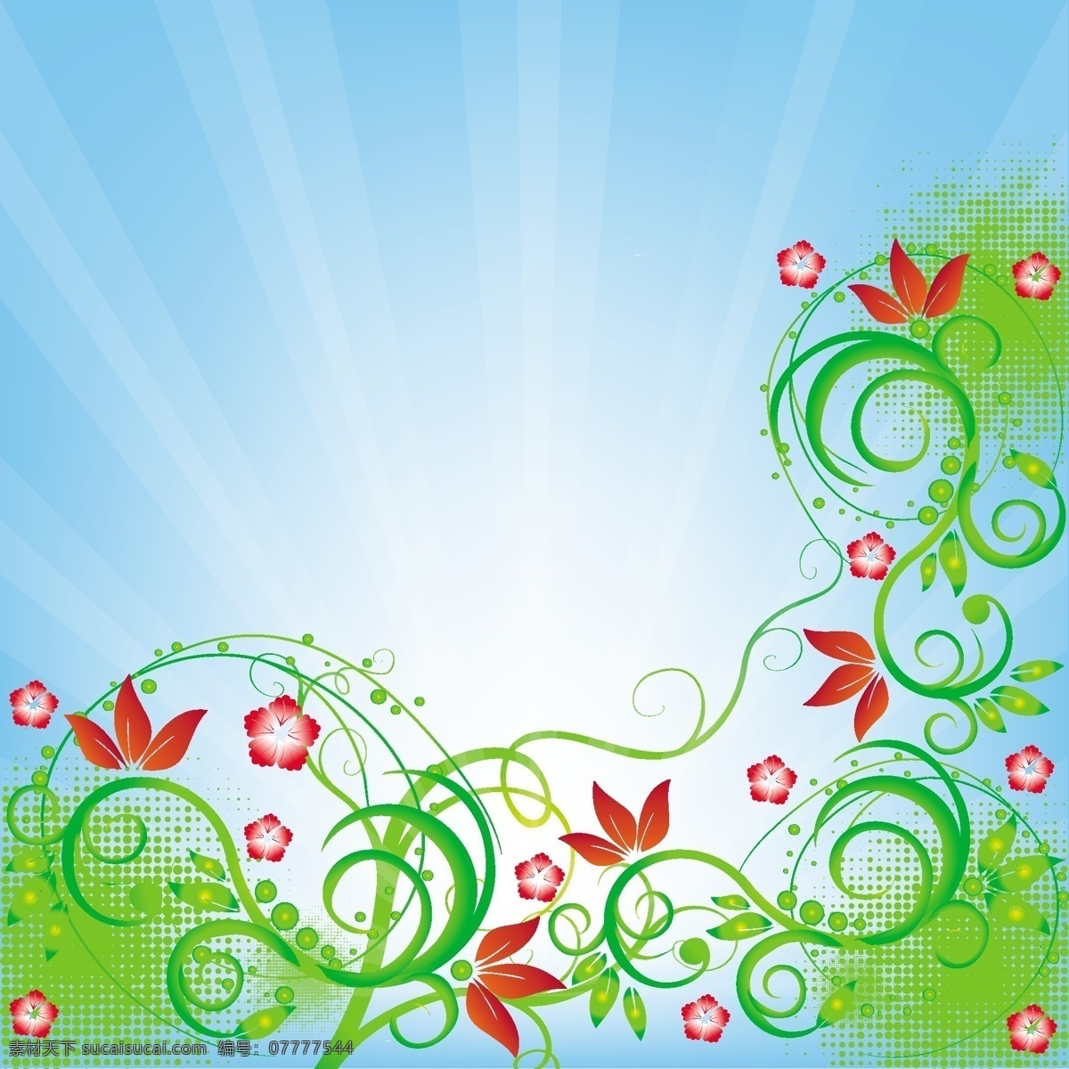 花苗 树苗 矢量图 背景矢量 炫彩光芒背景 条纹线条 梦幻花纹色彩 花纹花朵矢量 矢量抽象花纹 缤纷多彩 青色 天蓝色