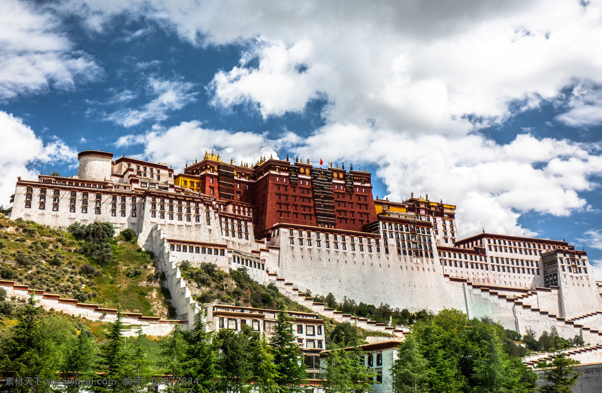 西藏 布达拉宫 胜景 佛 寺庙 蓝天白云 山脉 藏民 西藏风光 西藏布达拉宫 旅游摄影 国内旅游