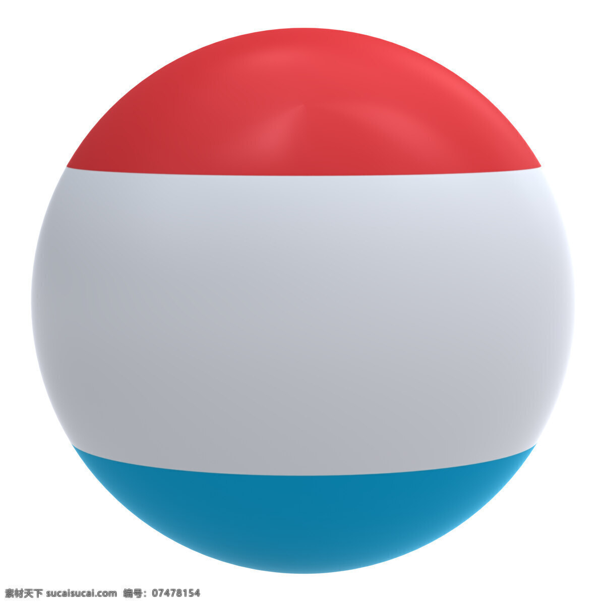 卢森堡 国旗 上 球 孤立在白色