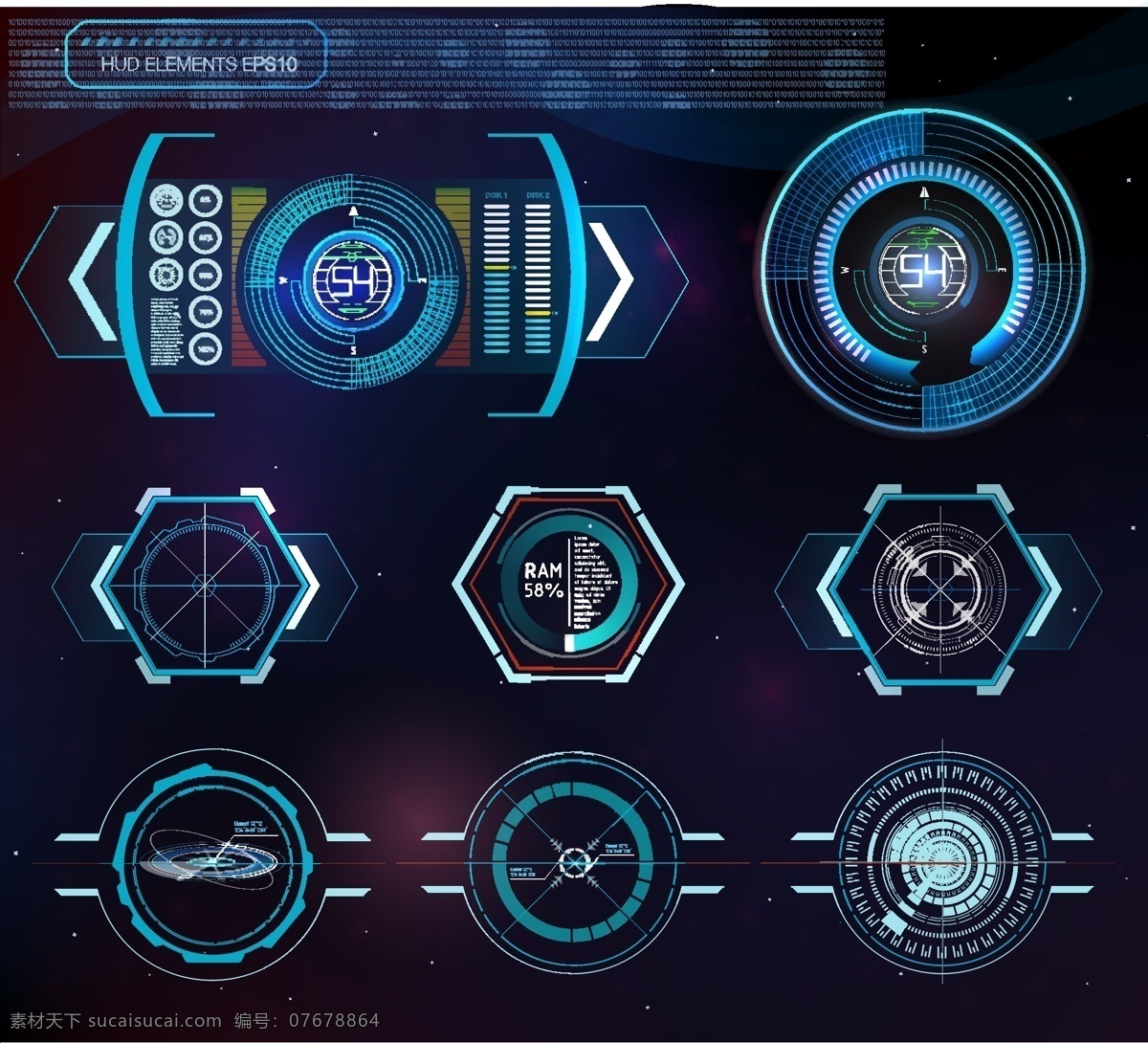 科技炫彩 电子 电路 科技界面 线条交互 界面 科幻 蓝色背景 广告设计素材