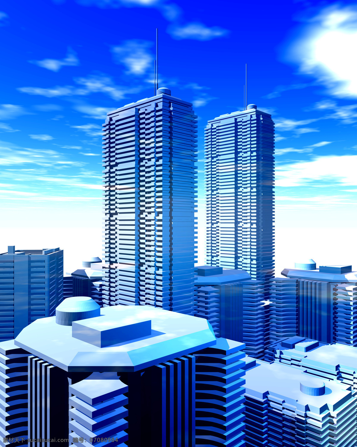 城市 城市高楼 大厦 倒影 高楼 环境设计 建筑 建筑设计 城市景 景色 写字楼 效果图 蓝色 家居装饰素材