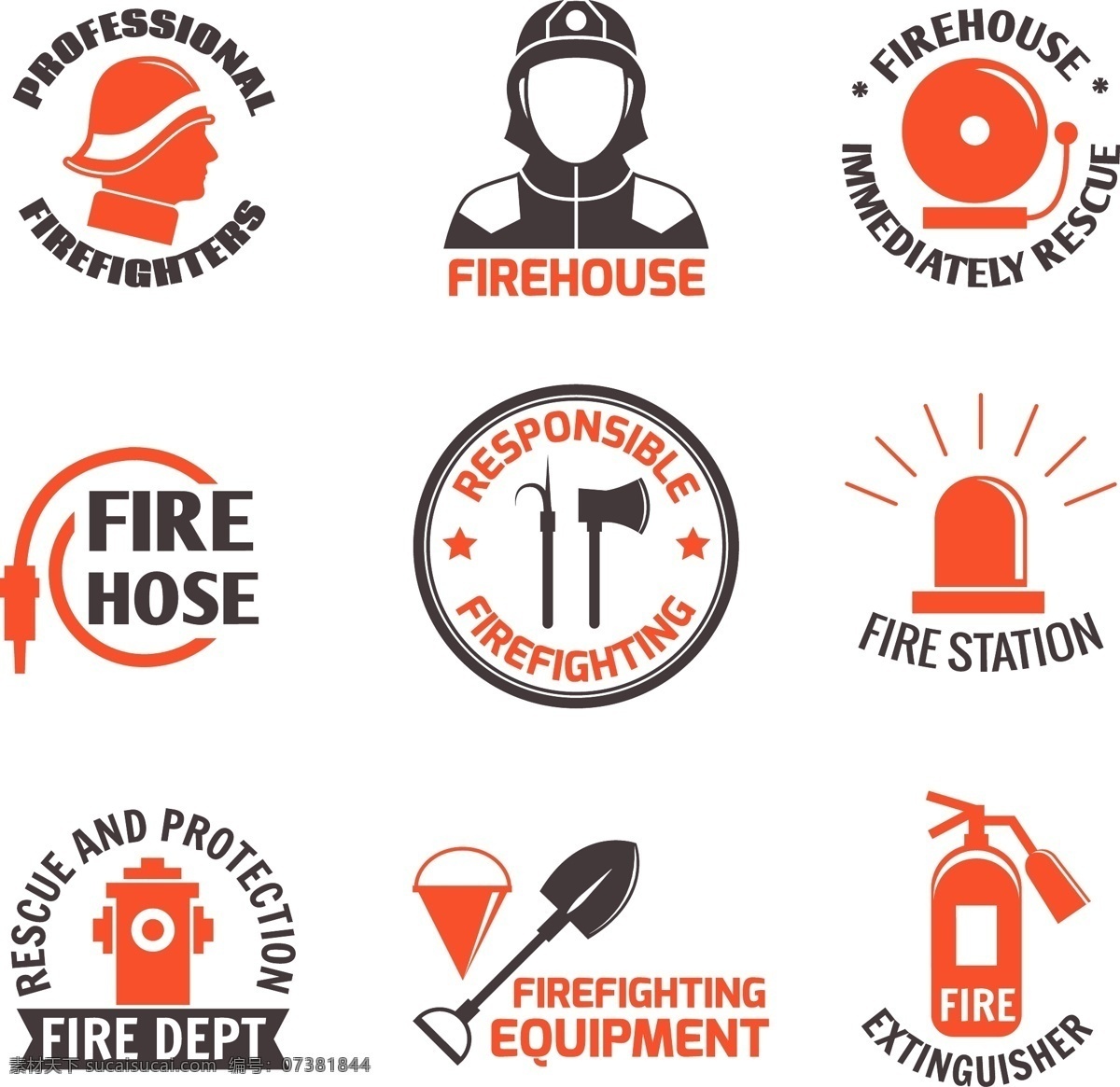 消防 主题 图标 消防图标 时尚图 标安全帽 消防人员 消防设备 消防车 矢量 高清图片