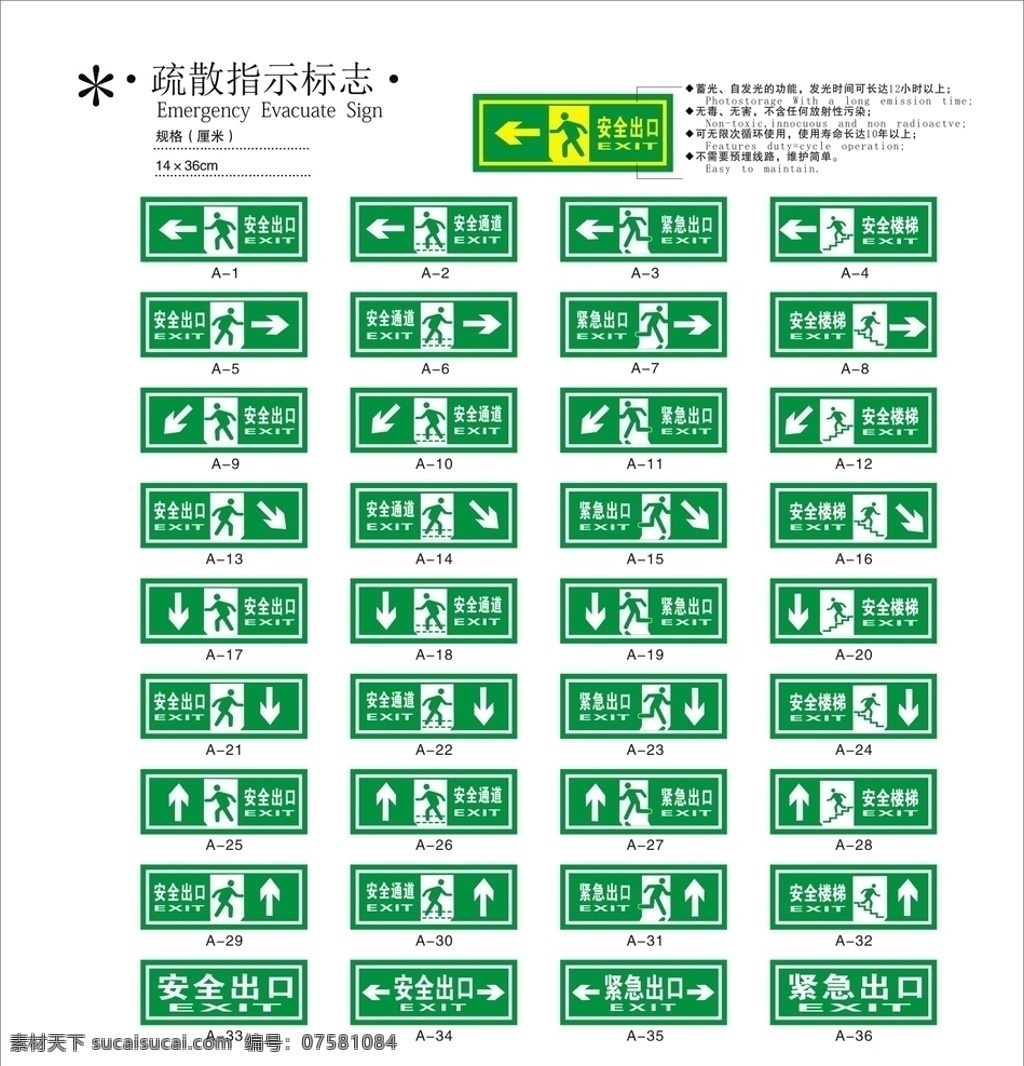 疏散指示标志 安全出口 紧急出口 安全楼梯 安全通道 疏散安全 标志图标 公共标识标志