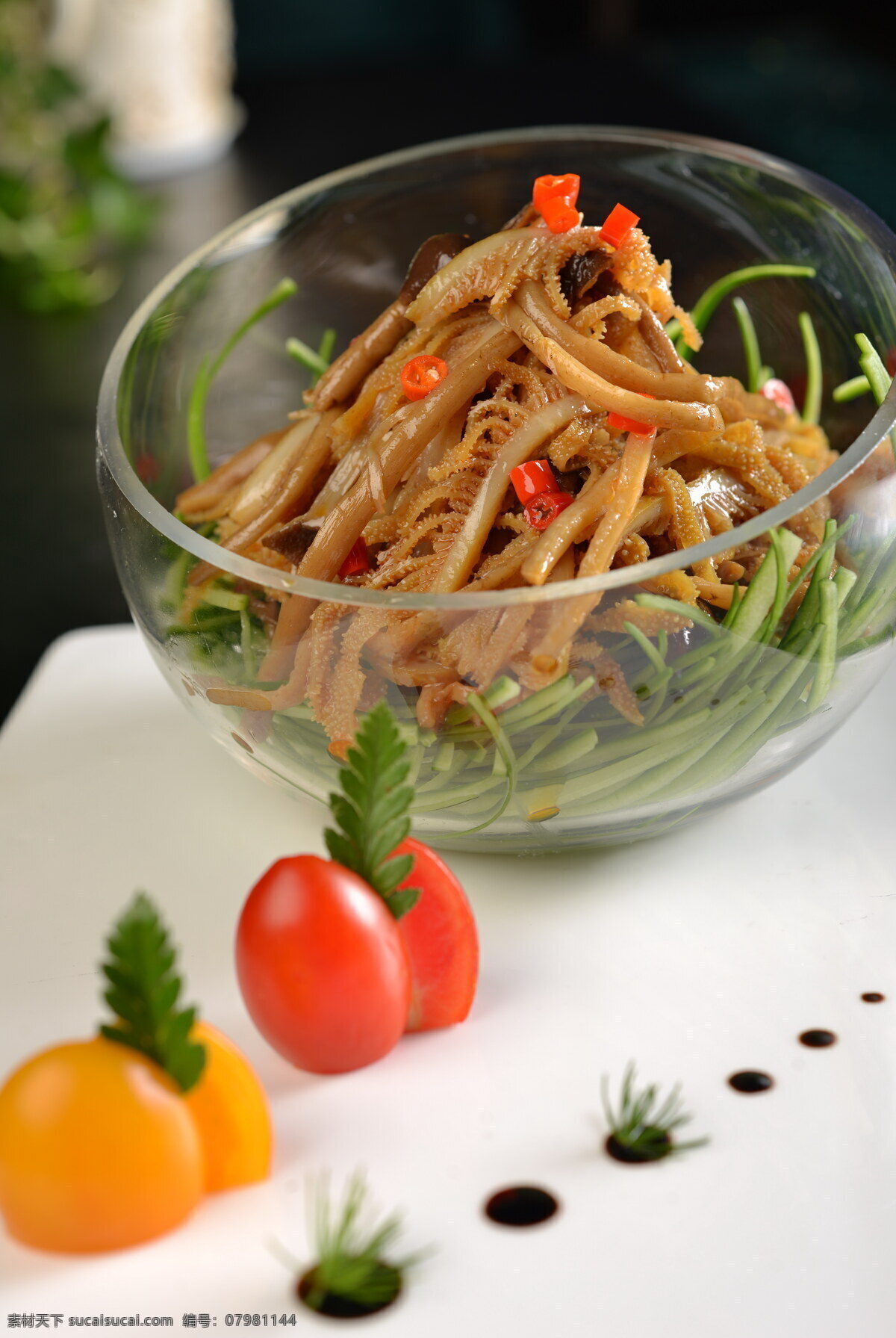 茶树菇拌毛肚 茶树菇 毛肚 牛肚 凉菜 香菜 餐饮美食 传统美食