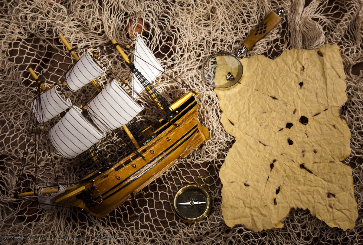 怀旧 指南针 放大镜 牛皮 船只 牛皮纸 木纹 木板 航海用品 探险用品 古典 怀旧生活用品 生活素材 生活百科 麻绳 其他类别