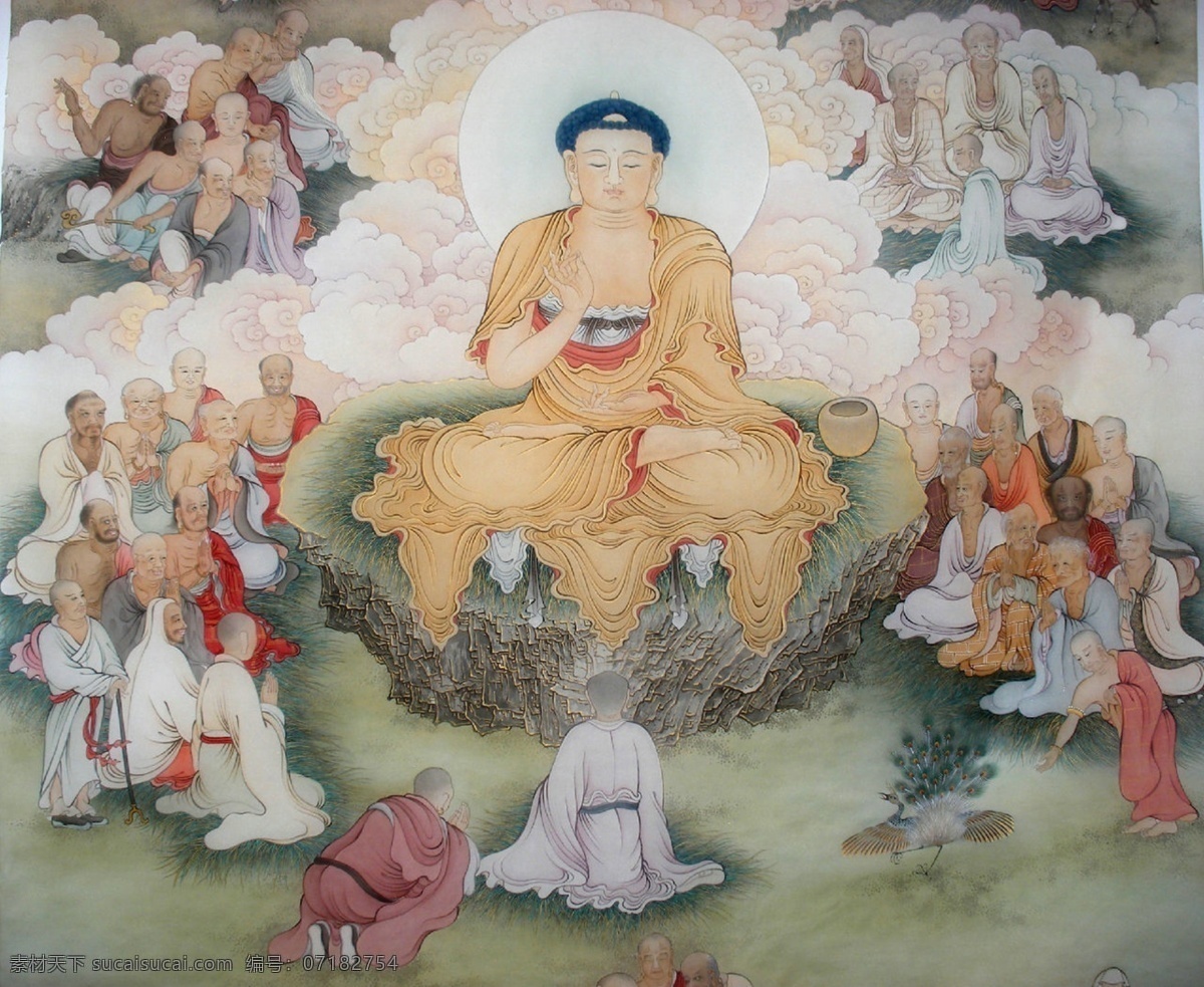 佛教文化 佛教 佛教图片 传经送道 释迦摩尼 佛教壁画 绘画书法 文化艺术 bmp