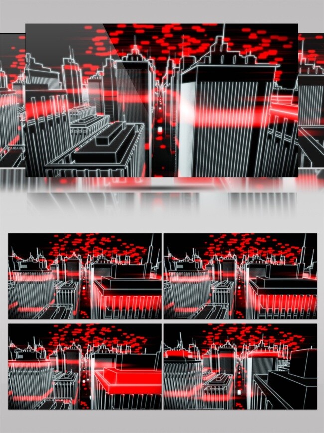 红色 光环 城市 动态 视频 星际 光束 视觉享受 唯美背景素材 节目灯光
