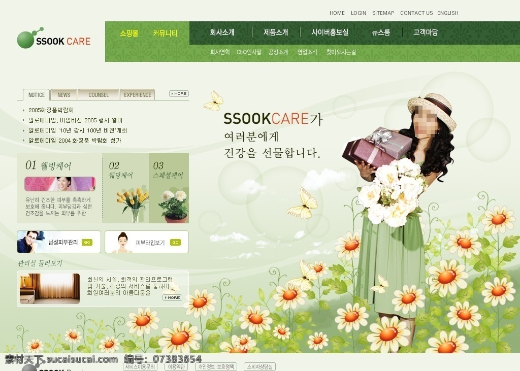 韩国 商业 网站 模板 女性 网页 卡通 保健 分层