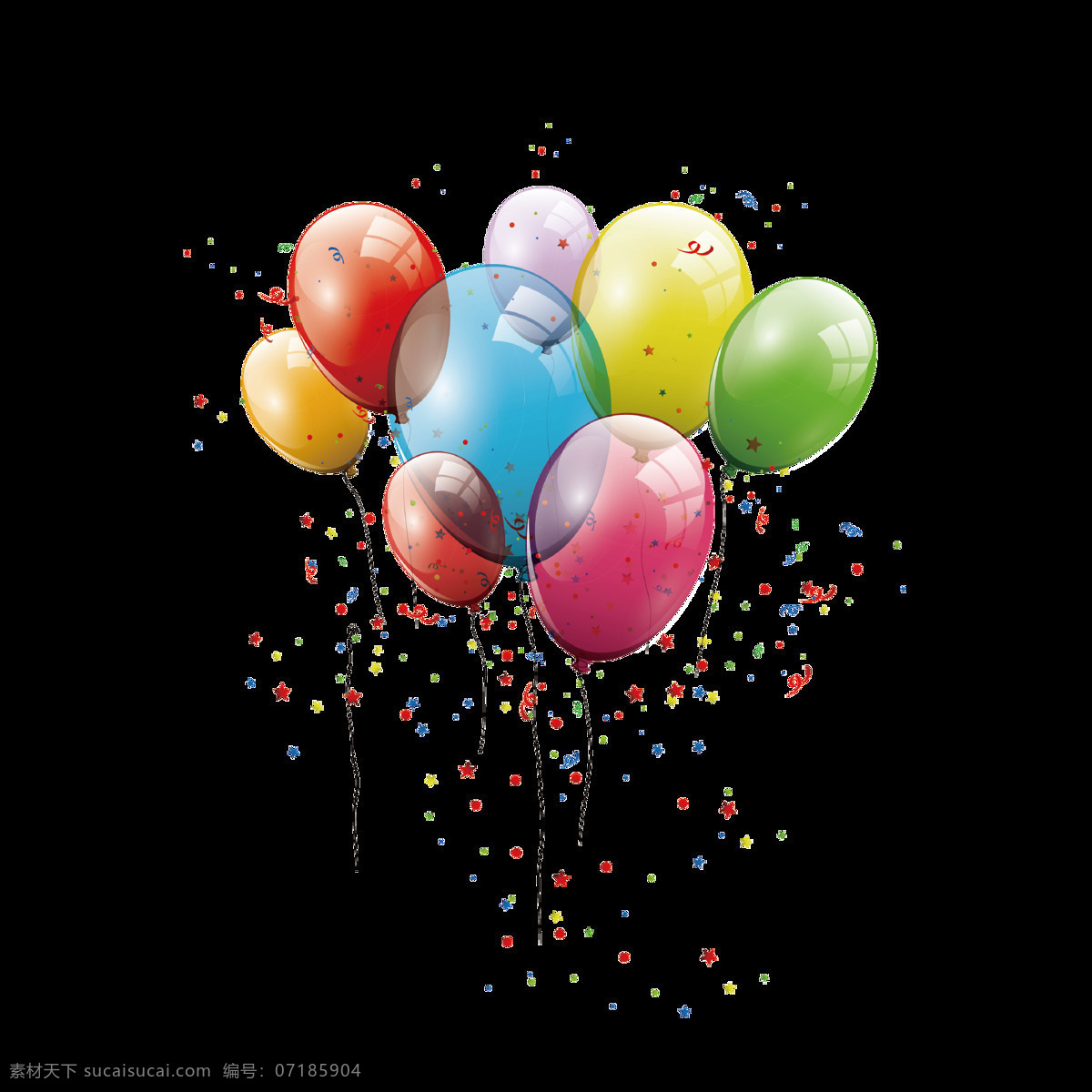 节日 礼花 气球 元素 儿童 卡通气球 生日