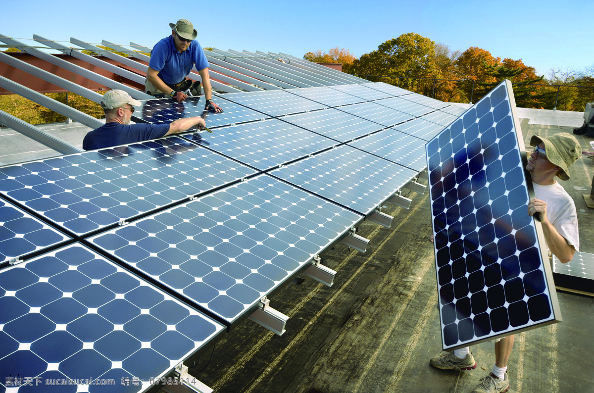 国外人物 环保 环保能源 建筑景观 节能 太阳能 太阳能电池板 电池板 电池板安装 新能源电池 太阳能电池 自然景观 矢量图 日常生活