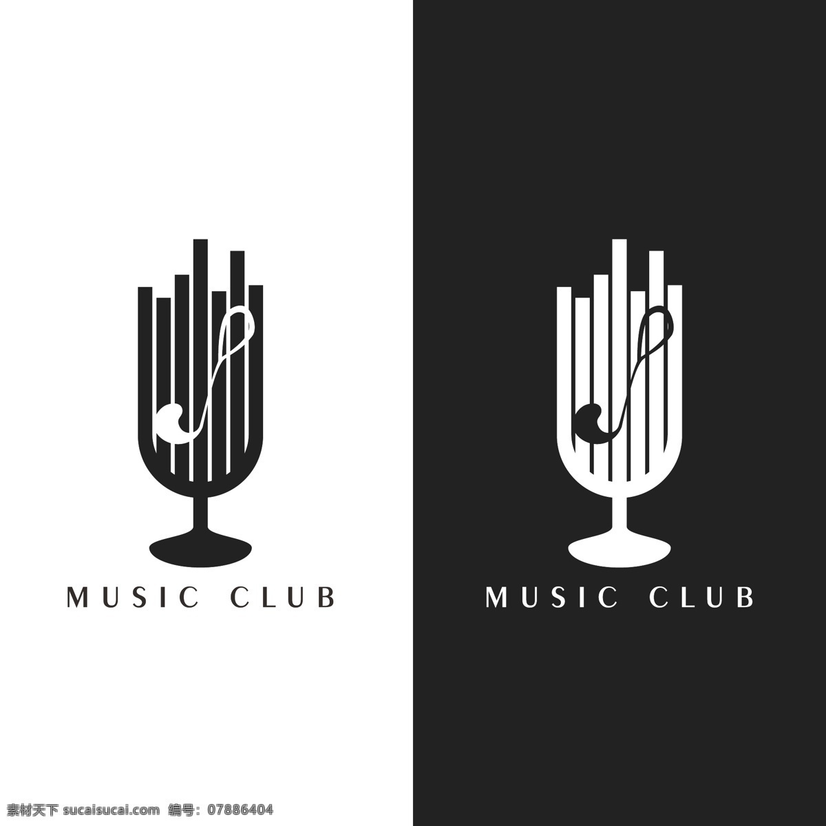 音乐 酒吧 图标 logo 音符 酒杯 简约 文艺 商标
