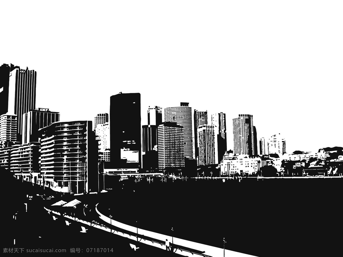 香港 城市 剪影 城市建筑 公路 建筑家居 矢量 模板下载 香港城市剪影 大樓 天際線 大廈 psd源文件