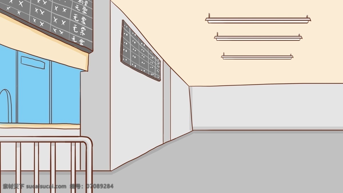 清新 风 蓝色 火车站 插画 背景 室内插画 平安春运 猪年春运 回家过年 春运安全 检票 通用背景
