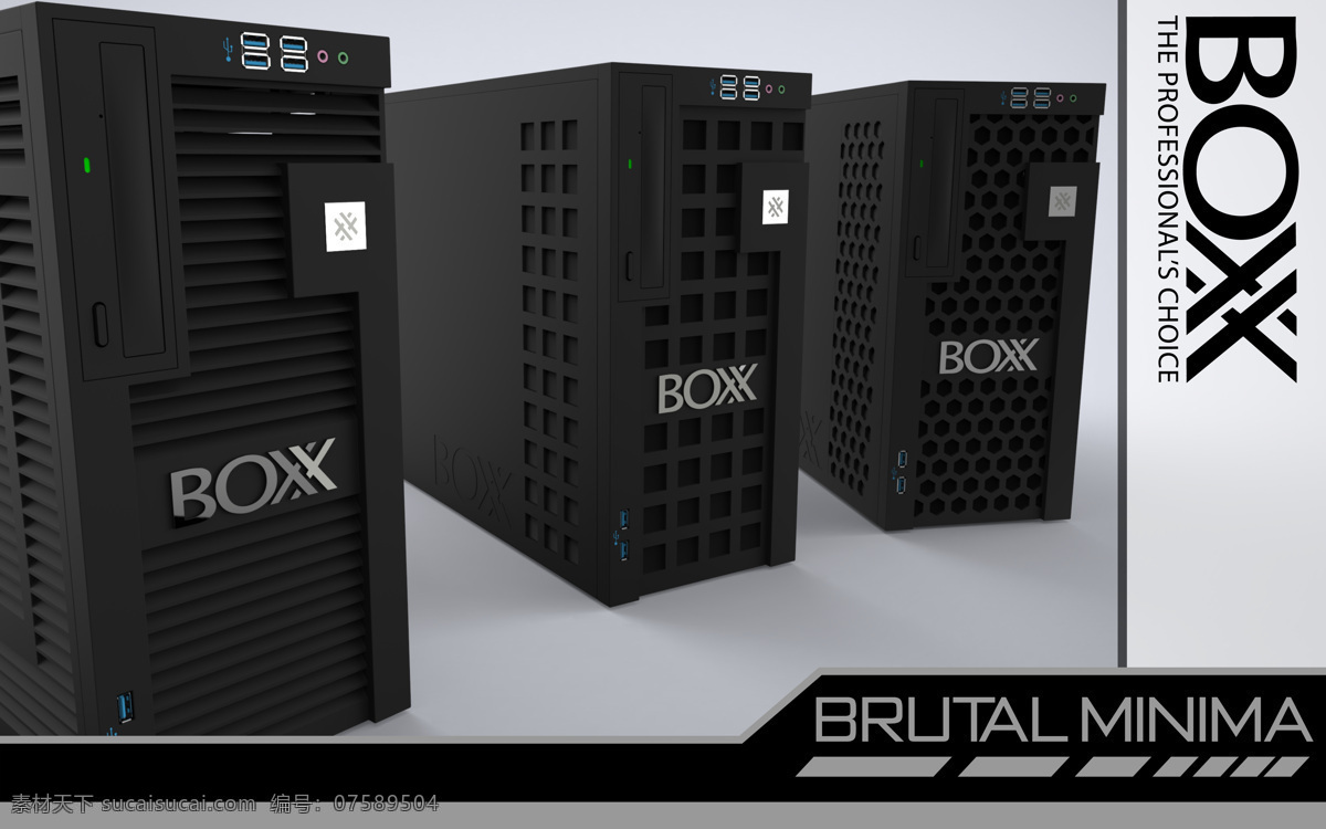 残酷 极小 boxx 工作站 sldprt 灰色