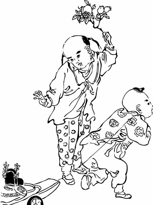 中国古代人物 中国 古代 传统 吉祥 文化 艺术 矢量 图案 线描 钢笔画 白描 人物 百字 福 禄 寿 喜 财 其他人物 矢量人物