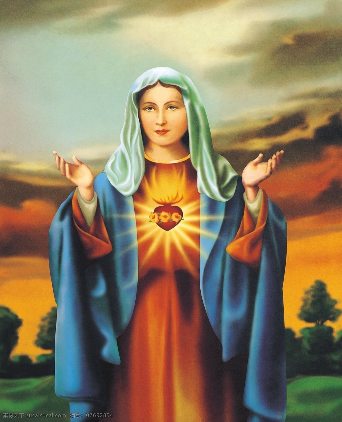 人物油画 耶稣 妇女 修女 主 信徒 爱心 火焰 手绘 油画 装饰画 无框画 屏风 壁挂 大图 高清晰 肌理 效果 抽象 清晰油画 绘画书法 文化艺术