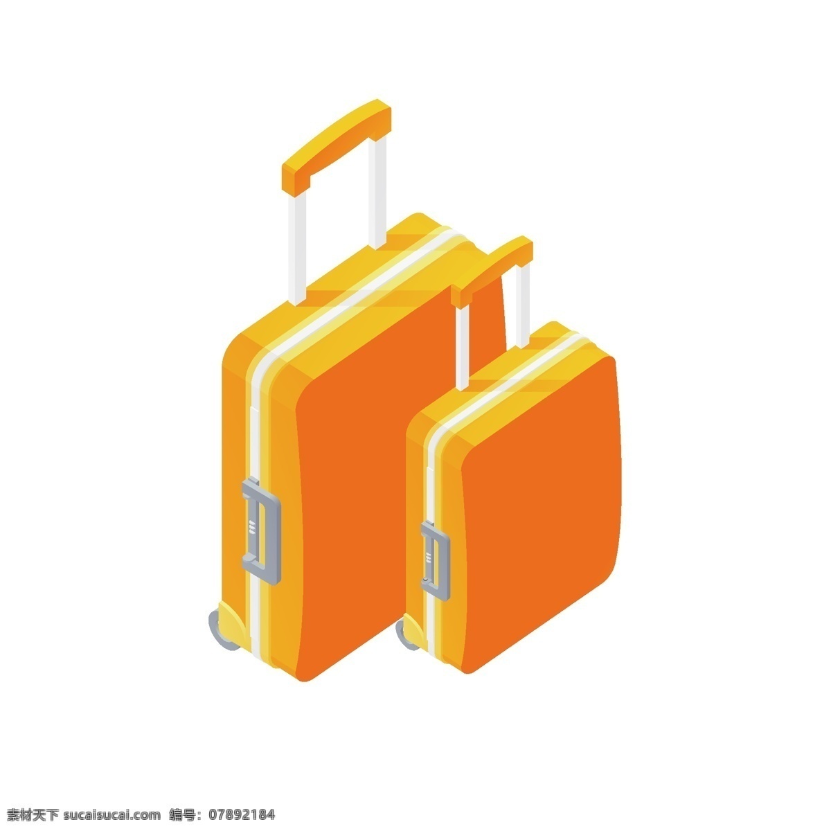 黄 橙色 手绘 卡通 旅行箱 行李箱 度假 旅游 卡通旅行箱 黄橙色 箱子 行李