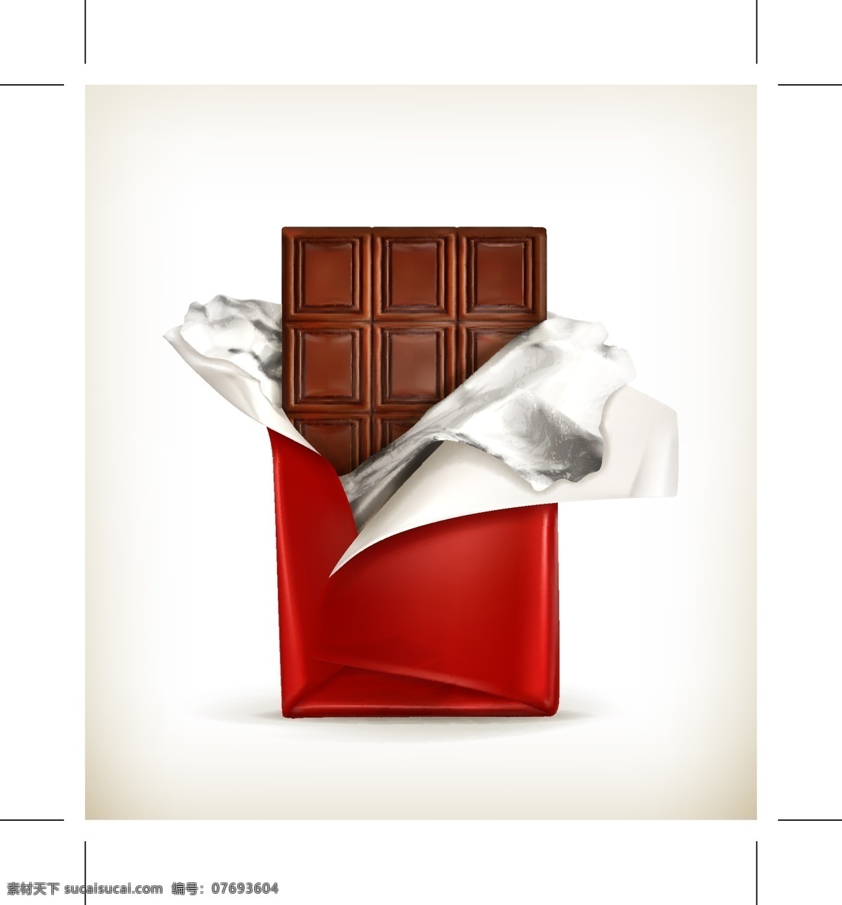 打开 巧克力 包装 甜品 包装纸 红色 纸 餐饮美食 生活百科 矢量素材 白色