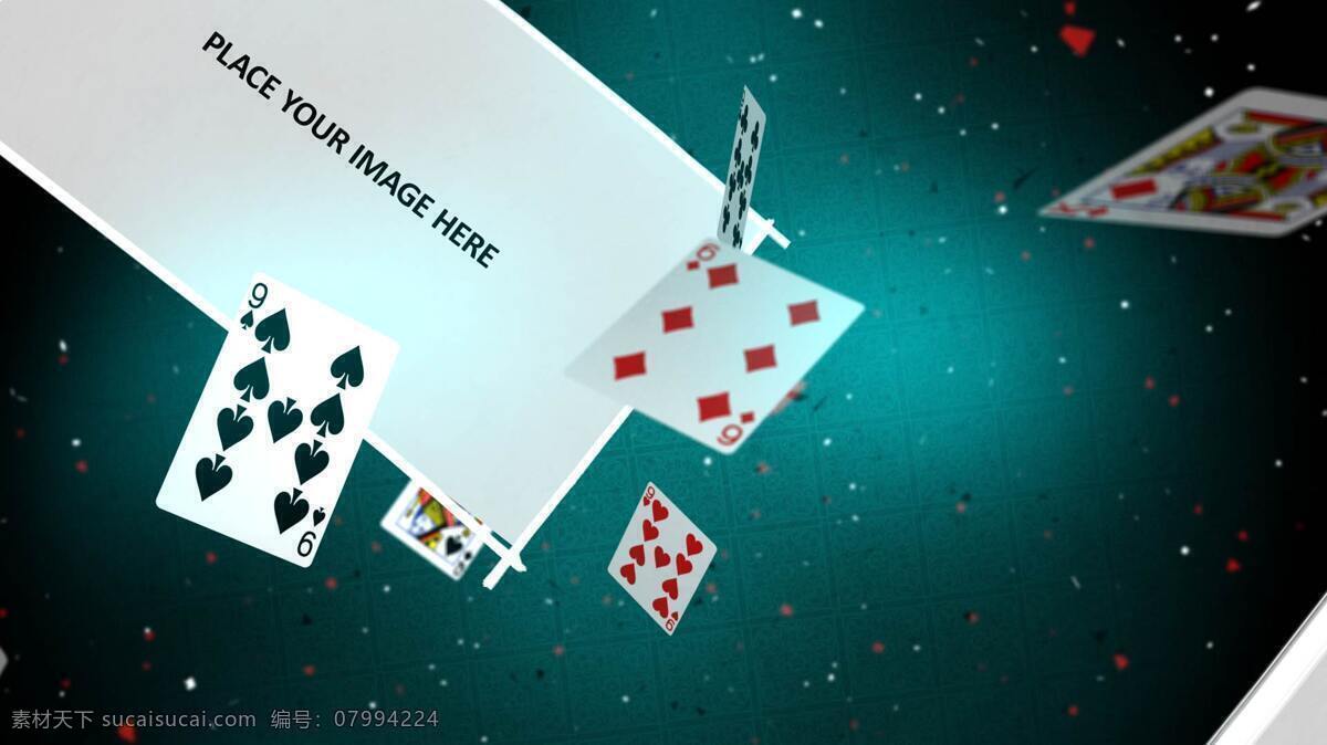 扑克牌 空间 中 图像 内容 展示 ae 模板 空间感 扑克 赌博 卡片 游戏 博彩 赌场 卡牌