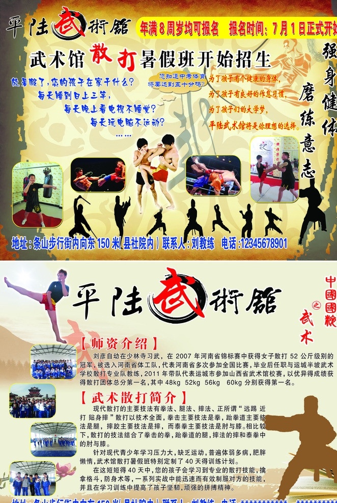 武术散打宣传 武术散打简介 武术散打 武术背景 武字 中国武术 dm宣传单 广告设计模板 源文件