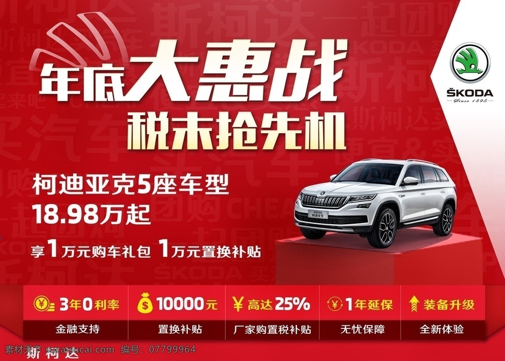 惠战背景板 税末抢先机 背景板 汽车 年底 大惠战 优惠 柯迪亚克 斯柯达 外展设计 汽车背景板 汽车海报