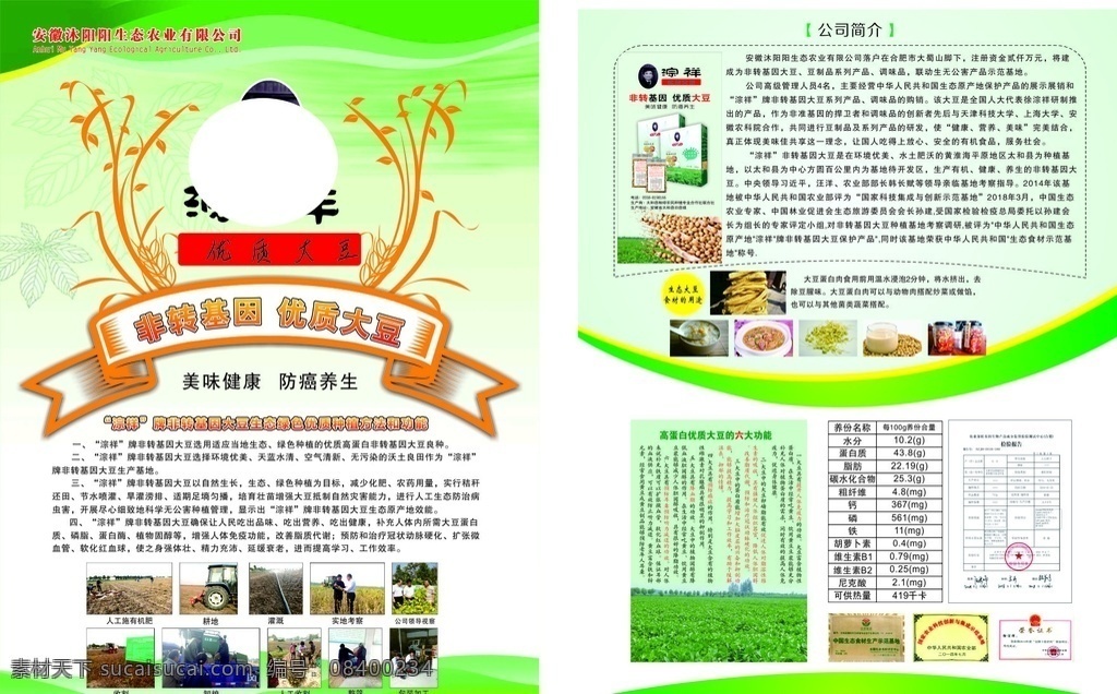 彩页 农产品 大豆 宣传 农业 dm宣传单