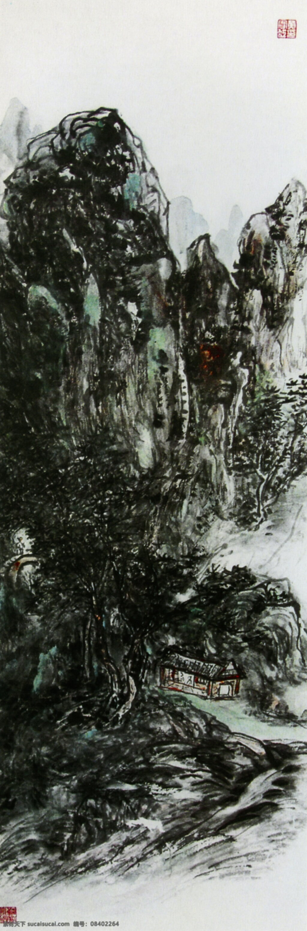 风景画 绘画书法 山水画 书法 水墨画 文化艺术 写意 设色 山水 设计素材 模板下载 设色山水 中国画 写意画 黄宾虹作品 黄宾虹国画 装饰素材 山水风景画