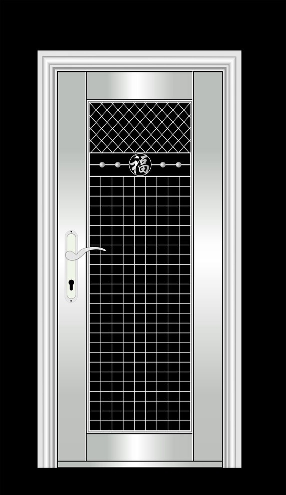 防盗门 不锈钢门 不锈钢 室内设计 建筑家居 矢量