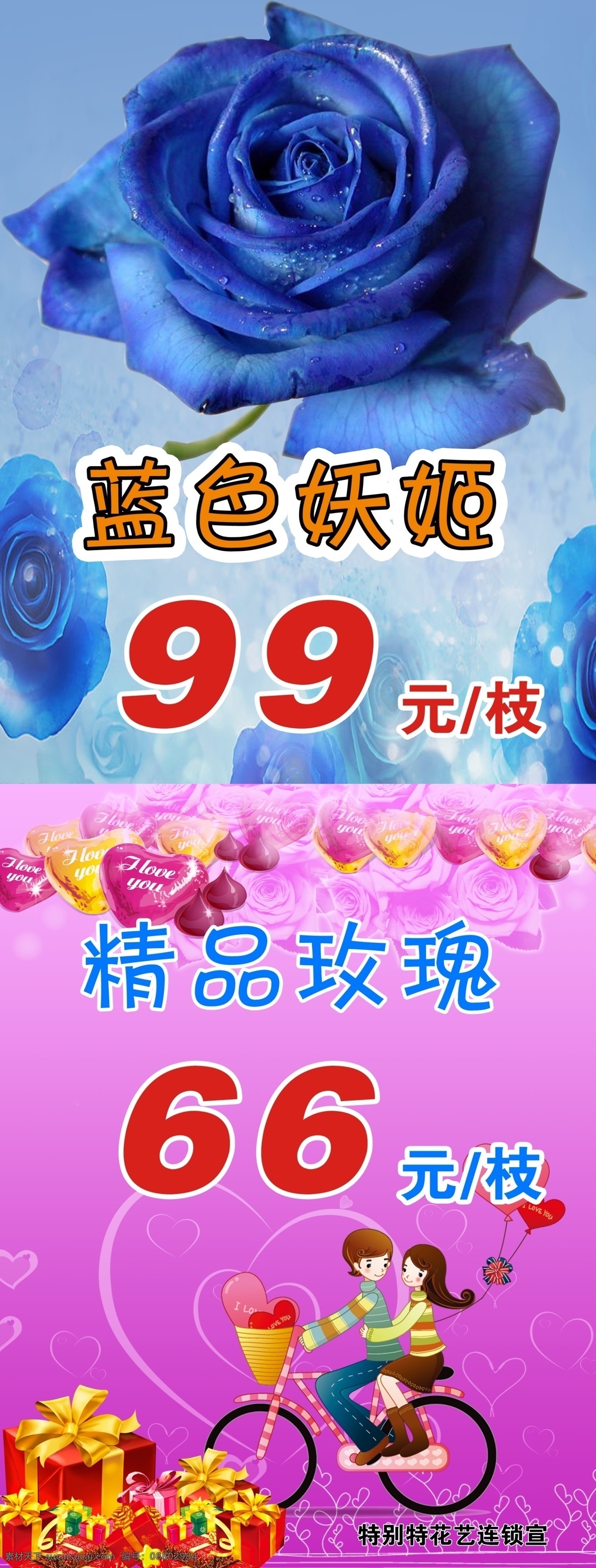 蓝色 妖姬 分层 蓝色妖姬 礼物 玫瑰花 源文件 模板下载 psd源文件