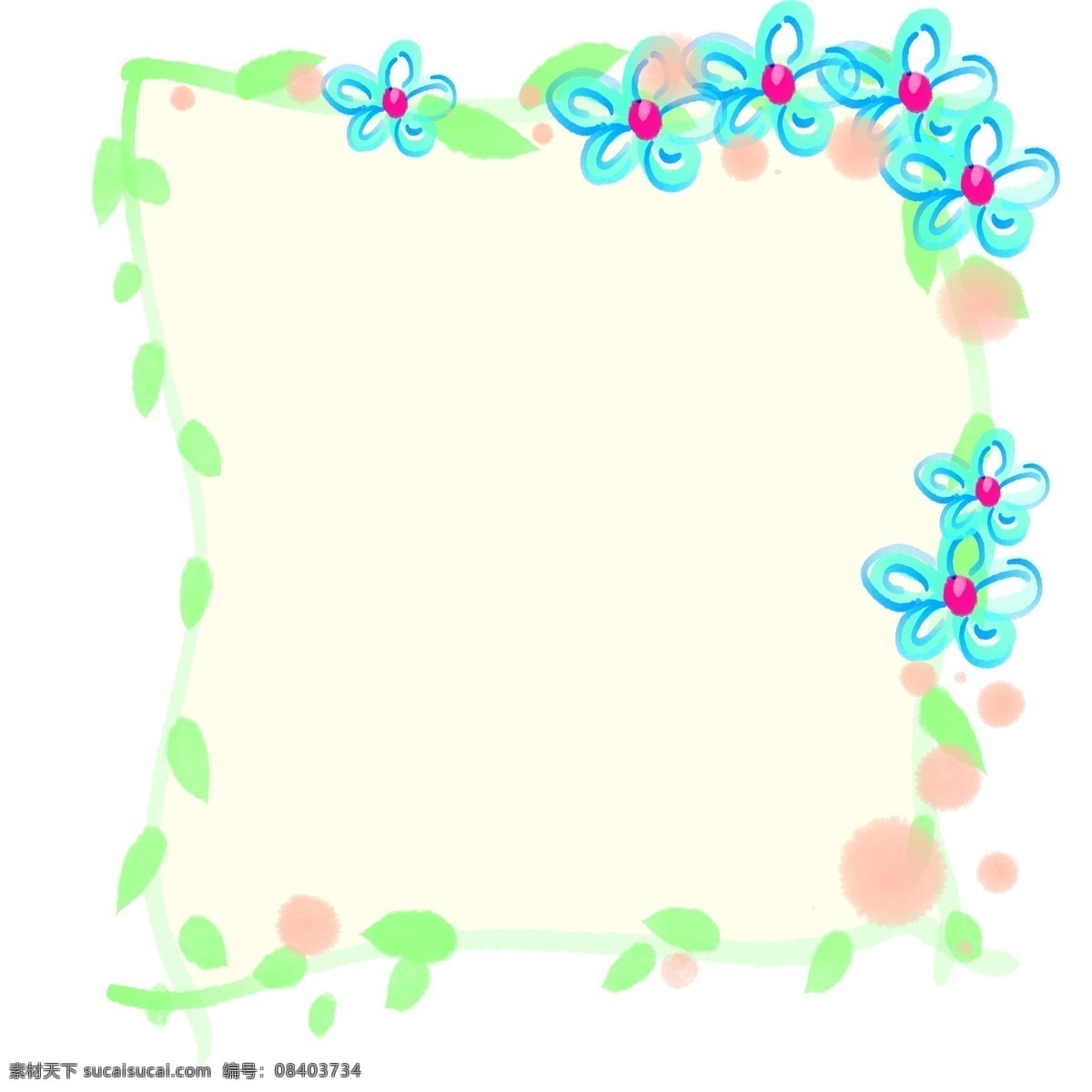 唯美 水彩 小 框 边框 花朵 植物 花藤