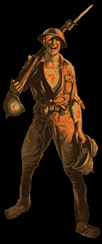 橙色 第一次世界大战 士兵 步枪 头盔 宣传 战争 入伍 城域网 站 插画集