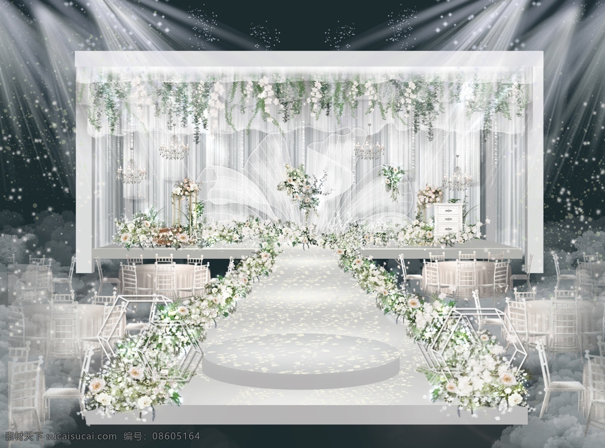 白 绿色 小 清新 翅膀 婚礼 效果图 舞台 白绿 小清新 造型 婚礼效果图 环境设计