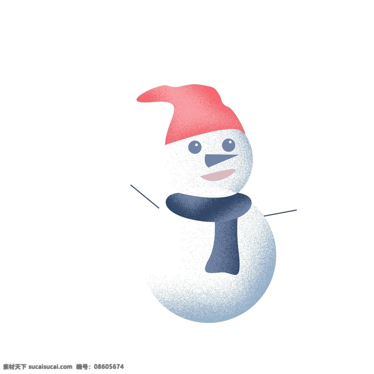 清新 可爱 雪人 商用 元素 卡通 冬季 插画