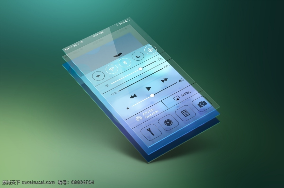 系统 ios7 psd素材 透视玻璃 手机 app app界面