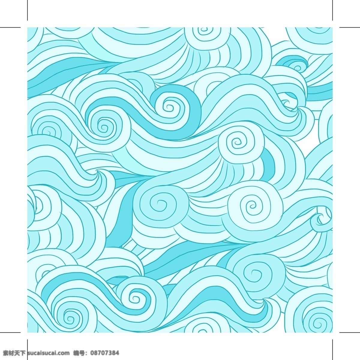 波浪 海浪 海水 浪花 海涛 水花 蓝色 矢量 自然景观 自然风光