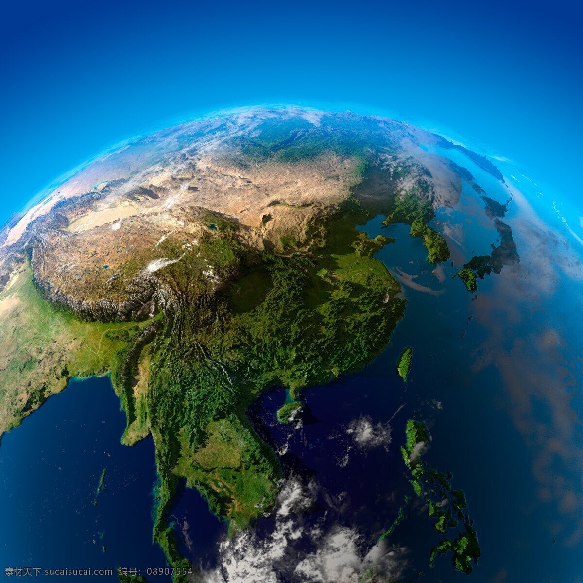 东亚 地图 超 分辨率 4k 超分辨率 地球 自然景观