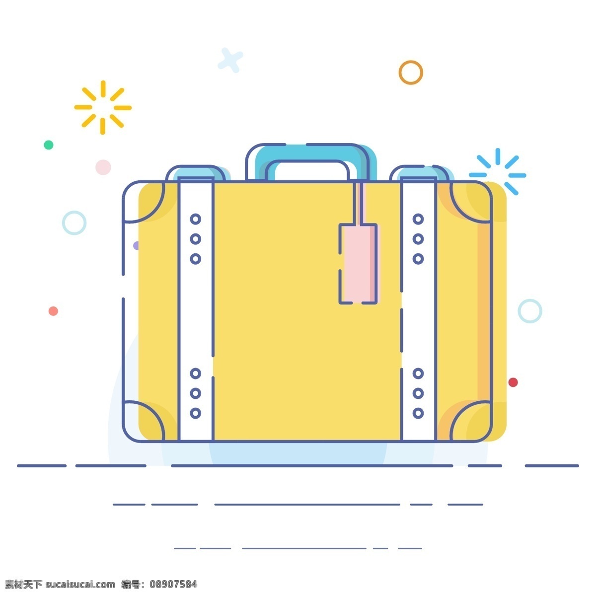 mbe 风格 行李箱 矢量图 行李 旅行箱 图标 彩色 ui