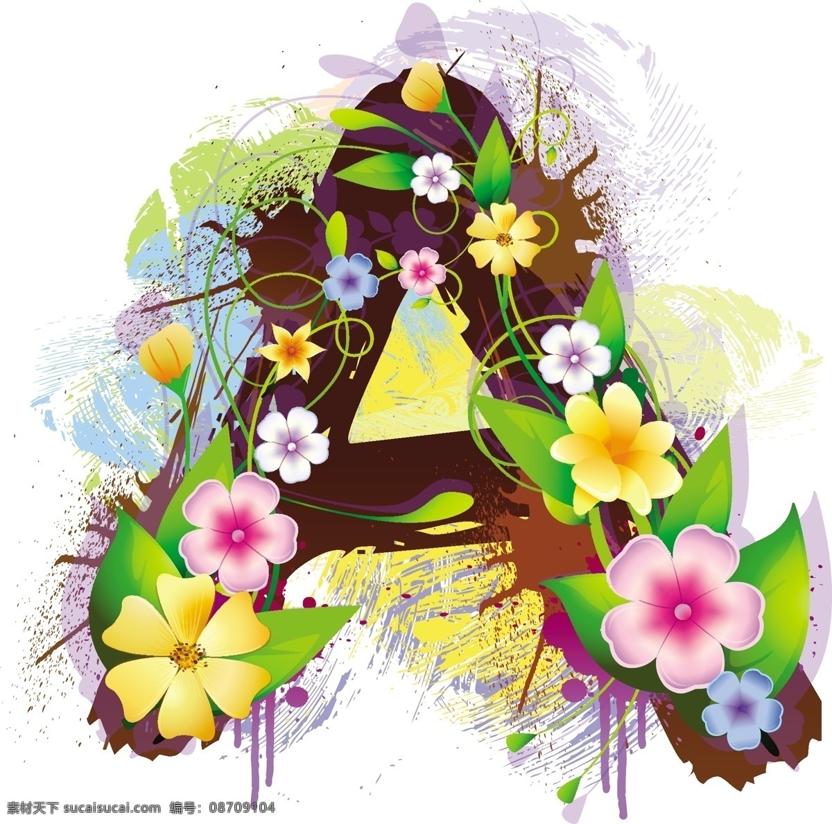 a 字母 花朵 艺术 字 花边字体 艺术字 英文字母 a字母 花朵字 平面素材字体 矢量图