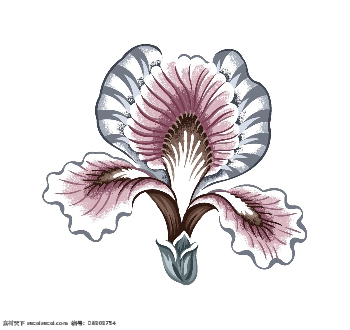 手绘 鸢尾花 抽象花 手绘花 电脑花卉 手绘鸢尾花卉 创意花卉 印花素材 高清花卉 服装图案素材 家纺图案素材 花卉