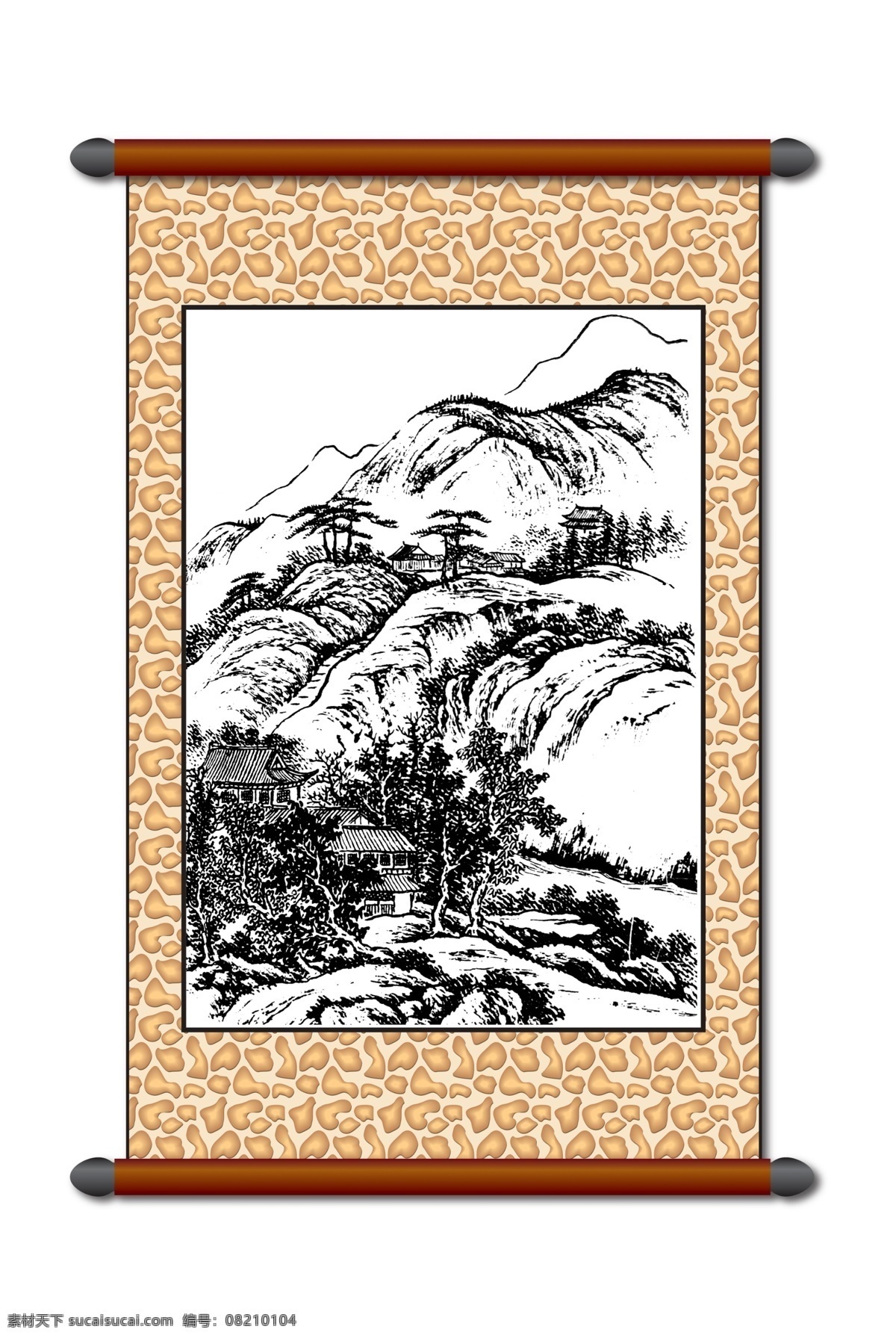 分层 白描 版画风景 传统画 风景 风景画 工笔 古画 模板下载 白描风景 山水画 古建筑 线描 美术 黑白稿 卷轴画 挂画 中国风 艺术画 文化艺术 绘画书法 设计图库 源文件 家居装饰素材 山水风景画