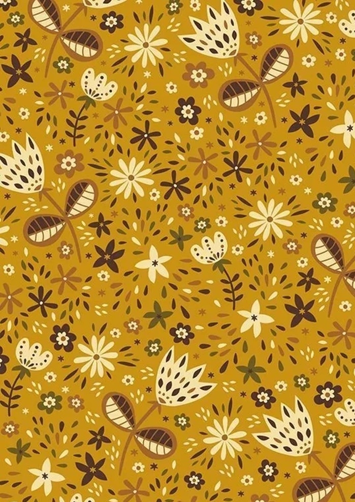 小碎花 平铺底纹 背景 底纹 碎花 黄花 花朵 花丛 叶子 插画背景 底纹边框 背景底纹