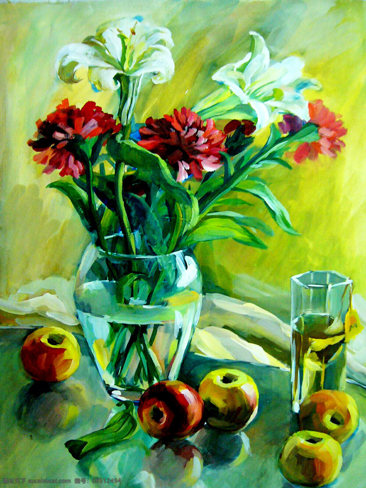 花瓶 水果 油画 名画 艺术 绘画 文化艺术 艺术品 世界名画 书画文字